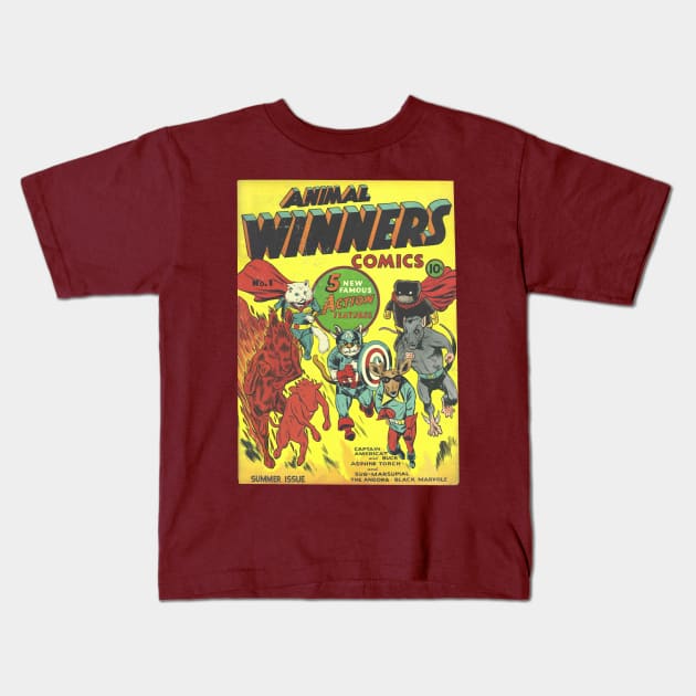 ANIMAL WINNERS #1 Kids T-Shirt by ThirteenthFloor